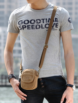 Mobile phone bag Single shoulder inclined satchel bag Canvas Purse bag Versatile Sport Casual Men Light Mini Backpacks