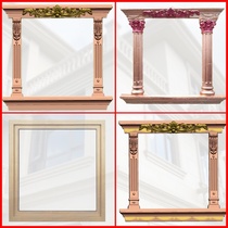 Roman column mold window cover exterior wall decoration GRC component European Villa window line cement arch with flowers