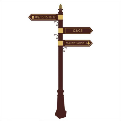 Enterprise side toilet sign iron guide brand grass guide frame single pole shelf p Outdoor