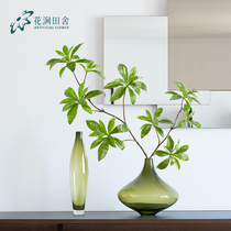 Huajian Tianshe horse drunk wood simulation leaves indoor landscaping floor-to-ceiling potted hanging clock fake plant guest restaurant decorative flower