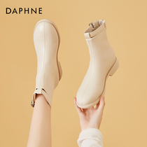 Daphne White explosive small short boots Martin boots spring and autumn single boots women autumn 2021 New British style boots