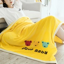 Ulks coral fleece childrens blanket baby blanket small quilt sheets office nap autumn and winter thickened flange
