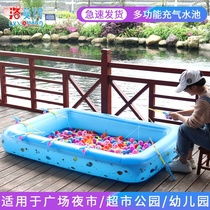 Baby inflatable fishing pond children fishing pond stalls commercial beach home park children toys paddling pool