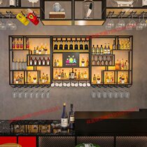 Customized new custom bar rack wall hanging wine rack industrial wind bar restaurant decoration hanging cup holder red wine