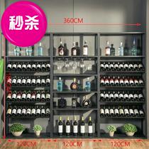 Wine cabinet with bar counter placed step storefront restaurant wine cabinet Hall display cabinet Mall c shelf iron iron iron