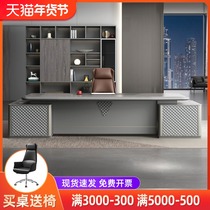 Italian light luxury boss table president desk high-end general manager office table and chair combination chairman office big class