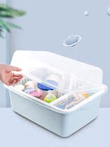 Baby food supplement tool storage box milk bottle portable with lid dustproof baby tableware drying rack storage box
