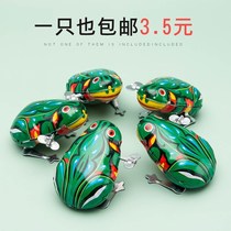 Childrens winding iron frog chicks after 80 classic nostalgic little frog toy jumping frog bouncing baby