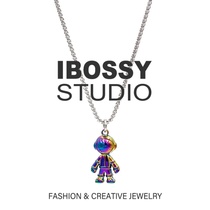 Astronaut necklace collection male tide 2021 New pendant female Net red titanium steel hip hop accessories sweater chain