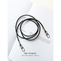 Strap mobile phone lanyard cowhide neck men and women crossbody leather rope personality creative pendant hanging Net Red Apple