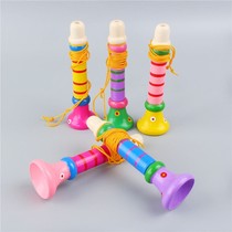 Wooden trumpet blowing childrens whistle toy baby playing musical instrument early education educational toy gift prize