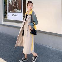FESA MOZE color windbreaker coat coat women spring and autumn 2021 New French style English wind waist drop coat