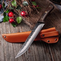 Forged slaughter and boning knife peeling meat knife stainless steel outdoor professional straight knife with self-defense knife pig chicken duck and cow