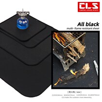 Outdoor camping silicone fireproof cloth picnic barbecue heat insulation mat flame retardant cloth high temperature resistant fire extinguishing blanket glass fiber cloth