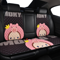 Cartoon car seat cushion winter plush seat cushion front row single piece warm thickened three-piece cute goddess car mat