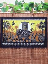 Batik painting Xishuangbanna Ambience Human Objects Painting National Handicraft Hanging Painting Tea Room Restaurant Dai ethnic Wind Decorative Cloth Painting