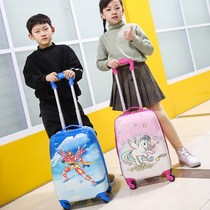 Cartoon cute girl Primary School student tie rod schoolbag one to third grade children large capacity tie rod Suitcase boy