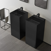 Stainless steel column basin floor-standing wash basin integrated balcony toilet small apartment square art washbasin