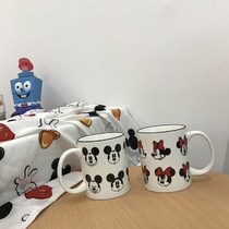 Couple mug Cute Mickey Mouse avatar Student breakfast milk cup Creative home ceramic drinking cup