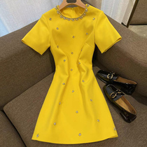 Yellow Dress Dress 2022 New Summer Womens Dress OS Big Code Tea Hysteria Fairy Dresses Texture Advanced Sensation