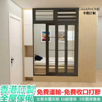 Hong Kong Full House Custom Living Room Partition Pushdoor Invisible Door Folding Door Aluminum Alloy Glass door Kitchen Balcony
