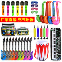 Cross-border spot childrens inflatable musical instrument toys PVC inflatable guitar childrens stage inflatable props microphone