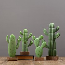 ins Nordic simulation cactus column green plant potted creative home wine cabinet decoration interior decoration bonsai