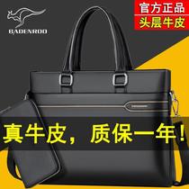 Biden Kangaroo Handbag Man Business Bag Briefcase Boy Leather Mens Bag Bag Single Shoulder Skewed Satchel Bag Mens Bag