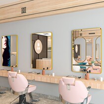 Barber shop hair salon special mirror hairdressing shop mirror table full body wall-mounted vanity mirror home hanging wall self-adhesive