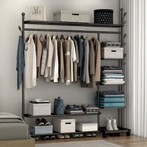 Bedroom hanger Cabinet-type coat rack with cabinet hanger Floor-to-ceiling household clothes rack Shelf shelf