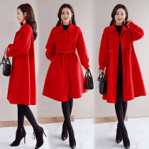 British NEXT ROAD oversized woolen coat new female winter pregnant women get married back door toast dress