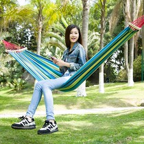 Hammock Outdoor swing Camping leisure single double couple hammock Student hanging chair anti-rollover Indoor hammock thickened