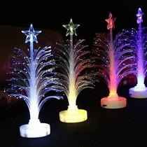 Colorful fiber tree night light festival decorations led glowing Christmas tree stall hot sale kindergarten small gift