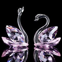 Crystal Swan creative living room porch ornaments TV cabinet wine cabinet window home decorations girls wedding gifts