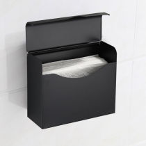 Punch-free thick stainless steel waterproof tissue box toilet paper box toilet toilet hand box black straw paper box