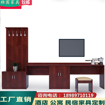 Zhitu Hotel guest room standard room furniture full set of high and low desk cabinet Computer TV cabinet Writing desk with hanging board