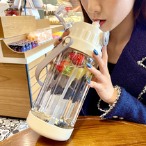 2021 new water Cup womens super large capacity kettle summer suction tube Cup portable plastic cup sports take-out cup