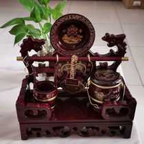 Marriage children and grandchildrens buckets 6 sets of suits happy ornaments concentric locks wedding supplies wooden toilets women with dowry