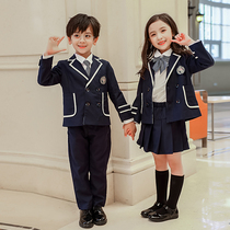 Kindergarten ensemble spring and autumn suit British style childrens class suit suit chorus uniform primary school uniform three sets