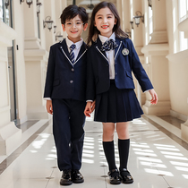 Kindergarten garden clothes spring and autumn clothes British Academy style suit three-piece childrens class clothes speech uniforms primary school uniforms