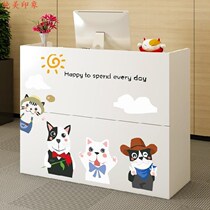 Club desk hair salon small reception image cash register small front desk small shelf table bar cake training class