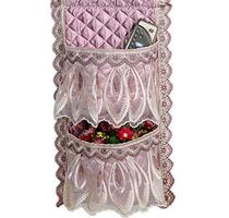 Small objects lace fabric hanging bag multi-grid storage wall cute cloth bag wall hanging European sundries storage bag