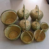 Egg storage basket bamboo basket whole natural handicrafts portable small bamboo basket bamboo basket bamboo fruit fruit
