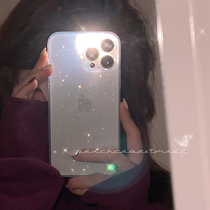 Peach shell ins immortals transparent fine flash applicable apple 13 phone shell iPhone12promax new 11 silicone xsmax female xr soft shell x Japan-ROK wind-proof protective sleeve