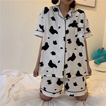 Pajamas female summer short sleeve cartoon can be worn outside home clothes women loose casual set female fashion Korean two-piece set