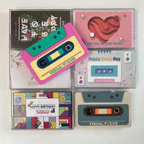 New Year Gift Birthday Table White Greeting Card God Instrumental Recording Tape Retro Card With Electronic Tape 30 s Message Machine