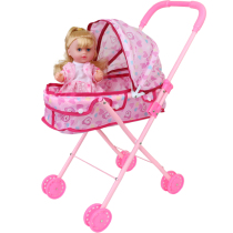 Play House simulation children baby boys and girls toy trolley with vocal doll shopping cart set gift