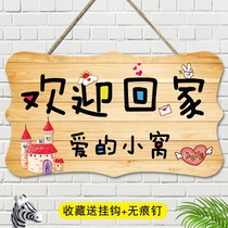 Creative entrance door welcome card welcome home decoration wall sticker listed couple room door pendant