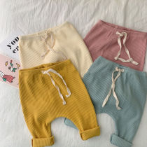 Spring Korean childrens clothing baby large PP hit bottom pants spring paragraph male and female baby cute thread long pants stretch pants