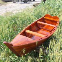 Wooden boat European wooden boat boating decoration wooden boat landscape boat small wooden boat friendship boat wont turn over